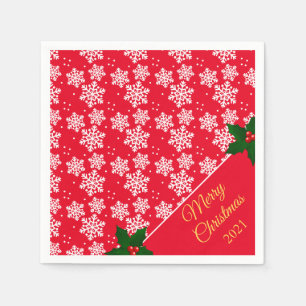 Merry Christmas Red Napkin