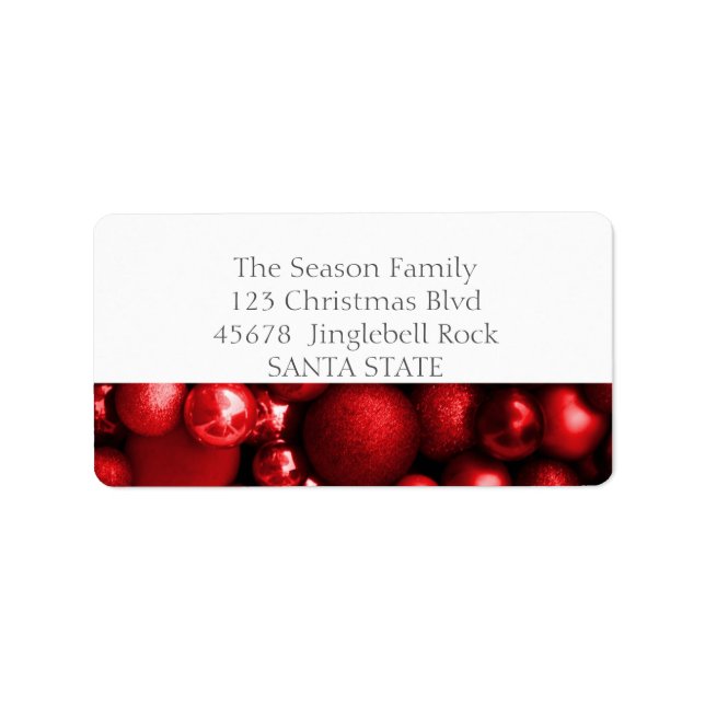 Merry Christmas red ornaments Holiday Label (Front)