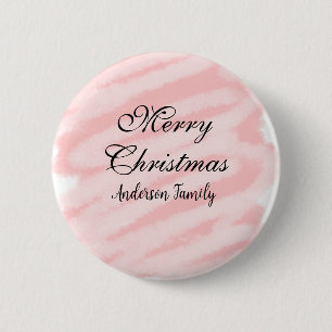 Merry Christmas red pastel watercolor abstract tex 6 Cm Round Badge