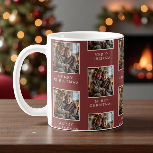 Merry Christmas Red Photo Holiday Coffee Mug (Creator Uploaded)