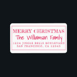 Merry Christmas Red Return Address Label<br><div class="desc">Add some extra cheer to your holiday cards and invitations with our festive Merry Christmas return address labels. This stylish Christmas design features 'Merry Christmas' in red elegant script calligraphy and modern typography. Simply add your name and address. Exclusively designed for you by Happy Dolphin Studio. If you need any...</div>