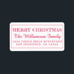Merry Christmas Red Return Address Label<br><div class="desc">Add some extra cheer to your holiday cards and invitations with our festive Merry Christmas return address labels. This stylish Christmas design features 'Merry Christmas' in red elegant script calligraphy and modern typography. Simply add your name and address. Exclusively designed for you by Happy Dolphin Studio. If you need any...</div>