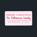 Merry Christmas Red Return Address Label<br><div class="desc">Add some extra cheer to your holiday cards and invitations with our festive Merry Christmas return address labels. This stylish Christmas design features 'Merry Christmas' in red elegant script calligraphy and modern typography. Simply add your name and address. Exclusively designed for you by Happy Dolphin Studio. If you need any...</div>
