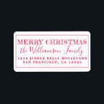 Merry Christmas Red Return Address Label<br><div class="desc">Add some extra cheer to your holiday cards and invitations with our festive Merry Christmas return address labels. This stylish Christmas design features 'Merry Christmas' in red elegant script calligraphy and modern typography. Simply add your name and address. Exclusively designed for you by Happy Dolphin Studio. If you need any...</div>