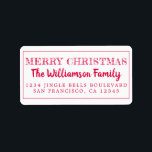 Merry Christmas Red Return Address Label<br><div class="desc">Add some extra cheer to your holiday cards and invitations with our festive Merry Christmas return address labels. This stylish Christmas design features 'Merry Christmas' in red elegant script calligraphy and modern typography. Simply add your name and address. Exclusively designed for you by Happy Dolphin Studio. If you need any...</div>