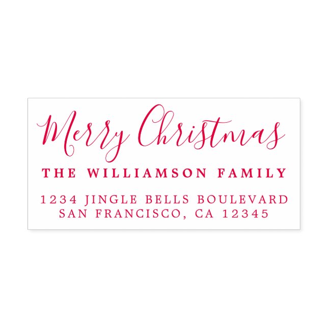 Merry Christmas Red Return Address Self-inking Stamp (Design)