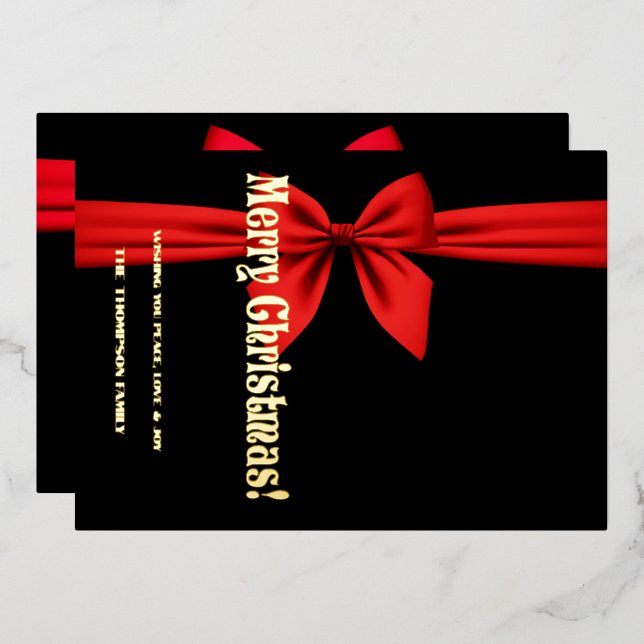 Merry Christmas, Red Ribbon Cute (Front/Back)