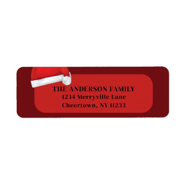 Merry Christmas Red Santa Hat Photo Script Holiday (Front)