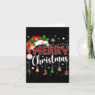 Merry Christmas Red Santa Hat Reindeer Xmas Matchi Card