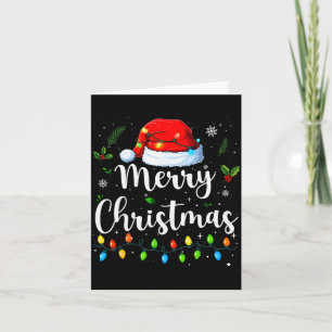 Merry Christmas Red Santa Hat Reindeer Xmas Matchi Card