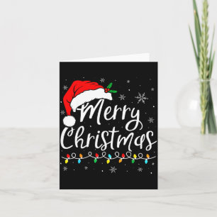 Merry Christmas Red Santa Hat Reindeer Xmas Matchi Card