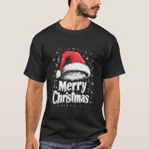 Merry Christmas Red Santa Hat Xmas Family Matching T-Shirt