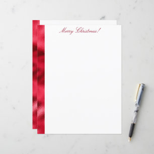 Merry Christmas Red Satin Chic Metallic Stationary