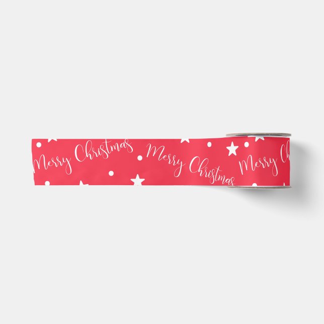 Merry Christmas red Satin Ribbon (Front)