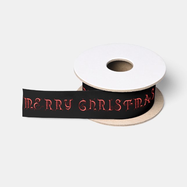 Merry Christmas red Satin Ribbon (Spool)