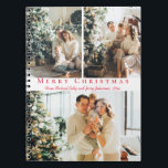 merry christmas red script 3 photos collage chic notebook<br><div class="desc">elegant merry christmas red script three photos collage holiday notebook</div>