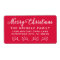 Merry Christmas Red Script Holiday Return Address