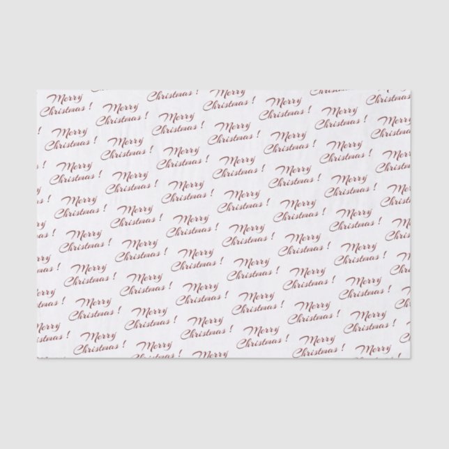 Merry Christmas! Red Script Holiday Tissue Paper (Front)