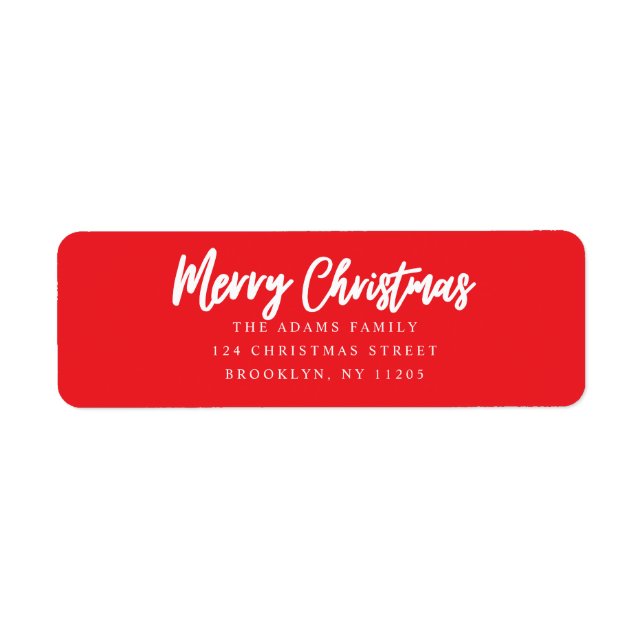 Merry Christmas Red script return adress (Front)