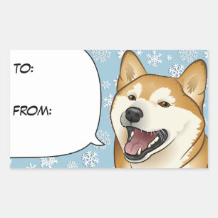 Merry Christmas Red Shiba Inu Gift Tag