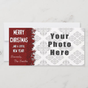 Merry Christmas Red Snowflake Holiday Card