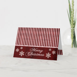 Merry Christmas Red Snowflakes Holiday Card