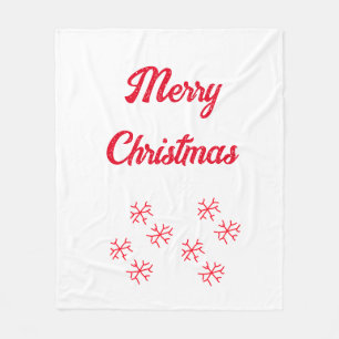 Merry Christmas red snowflakes holiday stylish Fleece Blanket