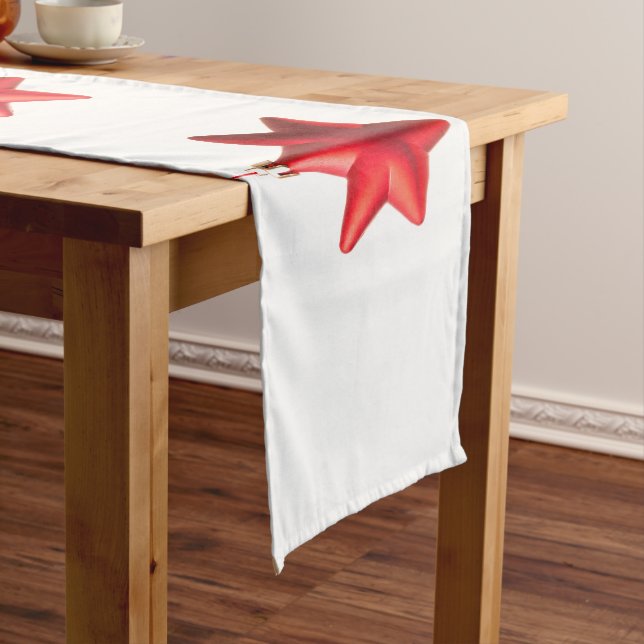 Merry Christmas Red star decoration photo Long Table Runner (In Situ)