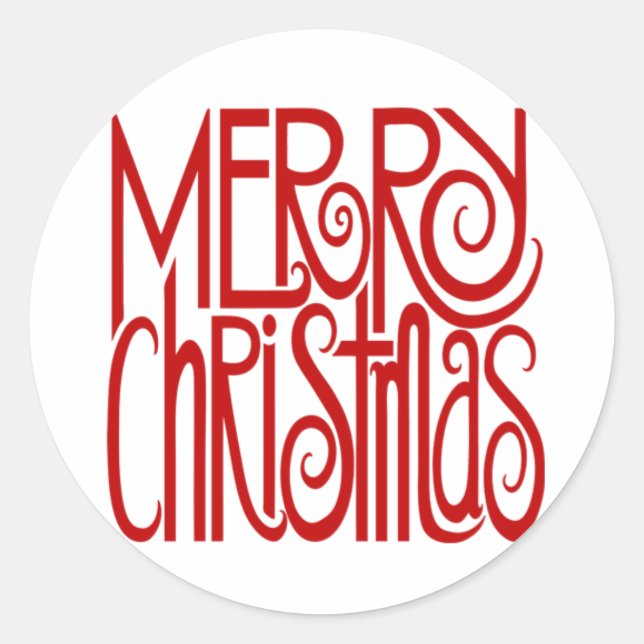 Merry Christmas Red Sticker (Front)