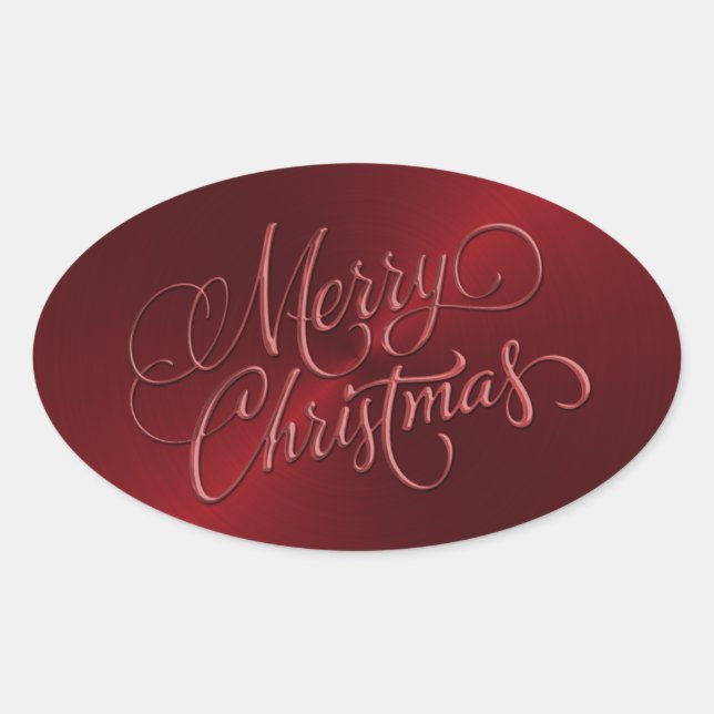 Merry Christmas Red Sticker Embossed Look (Front)
