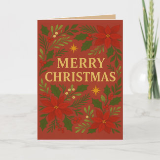 Merry Christmas red themed Greeting Card