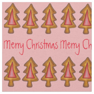 Merry Christmas Red Tree Xmas Holiday Cookie Fabric