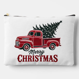 Merry Christmas Red Truck Accessory Pouch