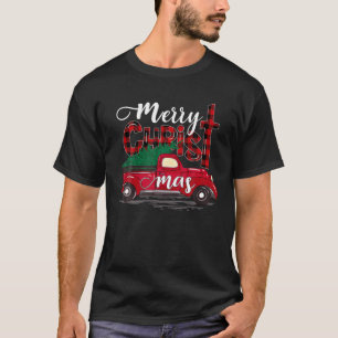 Merry Christmas , Red Truck Christmas Tree Lights T-Shirt