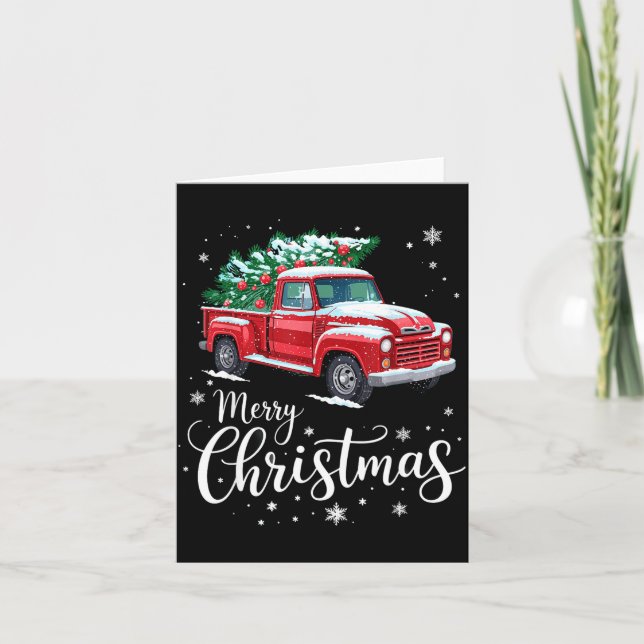 Merry Christmas Red Truck Family Matching Christma Card (Front)