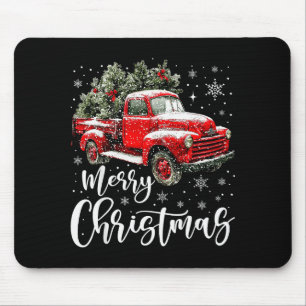 Merry Christmas Red Truck Family Matching Christma Mouse Pad