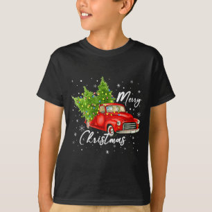 Merry Christmas Red Truck Family Matching Christma T-Shirt
