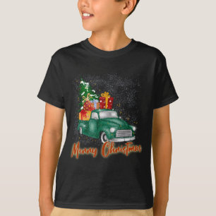 Merry Christmas Red Truck with Tree Presents, Xmas T-Shirt