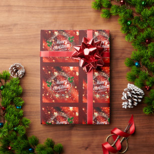 Merry Christmas red twinkle and glitter Wrapping Paper