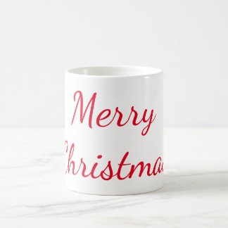 Merry Christmas Red Typography Coffee Mug