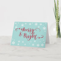 Merry Christmas Red Typography on Robin's Egg Blue