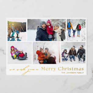 MERRY CHRISTMAS red white gold 12 Photo Collage