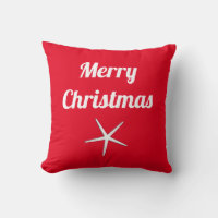 Merry Christmas Red White Nautical Starfish Gift
