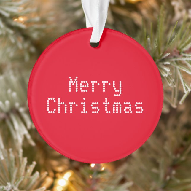 "Merry Christmas" red white Ornament (Tree)