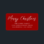 Merry Christmas Red White Return Address Label<br><div class="desc">More Christmas Labels in the Little Bayleigh Store!</div>