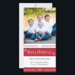 Merry Christmas Red White Stripes Holiday Card<br><div class="desc">Merry Christmas with snow over traditional red and white stripes.  Grey text.

Photo Credit: Kate Williams - stahrdust3 | Flickr Creative Commons Attribution-NoDerivs 2.0 Generic (CC BY-ND 2.0) https://creativecommons.org/licenses/by-nd/2.0/</div>