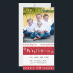 Merry Christmas Red White Stripes Holiday Card<br><div class="desc">Merry Christmas with snow over traditional red and white stripes.  Grey text.

Photo Credit: Kate Williams - stahrdust3 | Flickr Creative Commons Attribution-NoDerivs 2.0 Generic (CC BY-ND 2.0) https://creativecommons.org/licenses/by-nd/2.0/</div>
