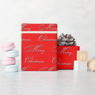 Merry Christmas red white Wrapping Paper