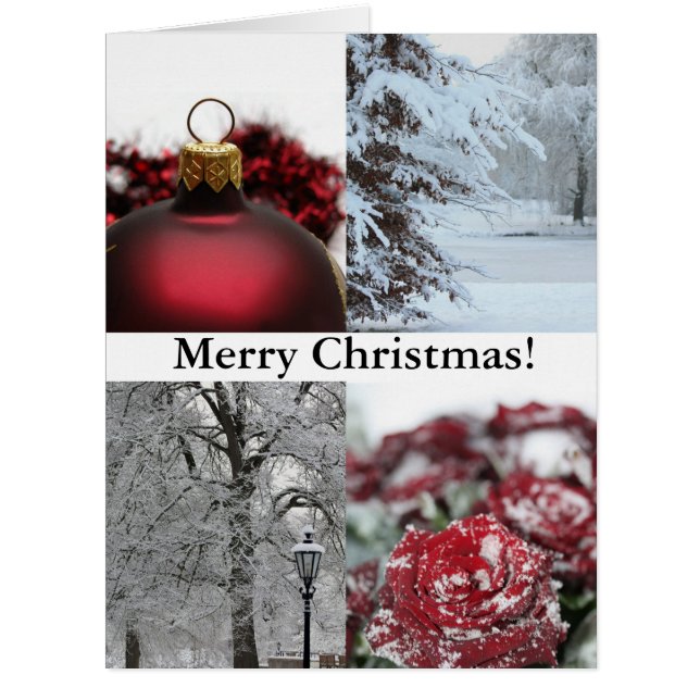 Merry Christmas Red Winter Collage (Front)