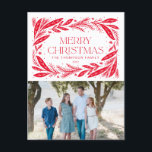 Merry Christmas Red Wreath Postcard<br><div class="desc">Merry Christmas Wreath Red</div>